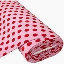 Fleecestoff, Tupfen rosa / rot