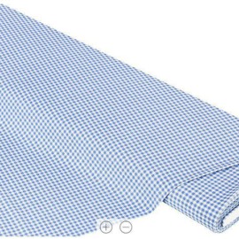 Baumwollstoff " Vichykaro", blau/weiß