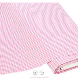 Baumwollstoff " Vichykaro", rosa/weiß