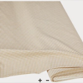 Baumwollstoff " Vichykaro", beige/weiß