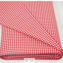 Baumwollstoff " Vichykaro", rot/weiß