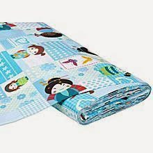 Patchworkmuster  mit japanischen  Puppen