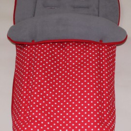 Fußsack für "Joie", Punkten rot/grau
