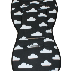 Sitzauflage für  "Joie ",schwarzer Stoff mit Wolken