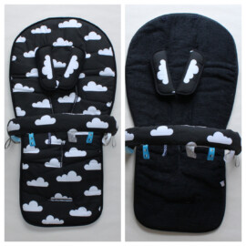Set für  "Bugaboo " , Wolken schwarz/weiß