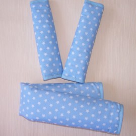 Bügelbezug mit passenden Gurtpolstern , Vichy-Karo blau/weiss
