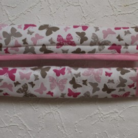 2x Bügelbezüge für ​den Schiebegriff , Schmetterlinge pink