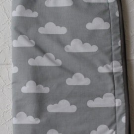 Babydecke  für den Kinderwagen, Wolken grau