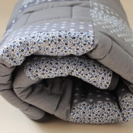 Patchwork Decke,grau