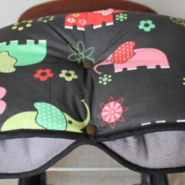 Kinderwagenmuff ,Elefanten schwarz