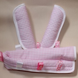 Bügelbezug mit passenden Gurtpolstern ,Vichy-Karo rosa