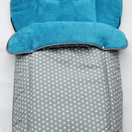 Fußsack für "Joie " , Sterne grau türkis