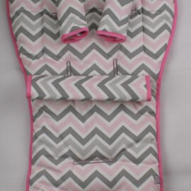 Set für "Emmaljunga" , ZigZag grau/rosa/weß
