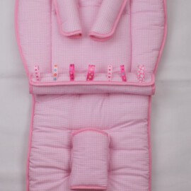 Set für "Emmaljunga" , Vichy-Karo rosa