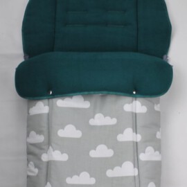 Fußsack für "Joie " ,Wolkenmotiv grau/petrol