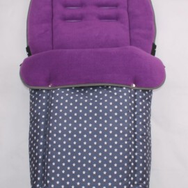 Fußsack für "Joie " , Sterne dunkelgrau-lila