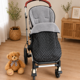 Fußsack für "Joie  " Sterne schwarz/grau