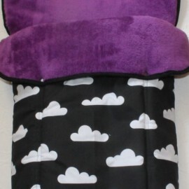 Fußsack für  "Joie " , Wolken schwarz/lila