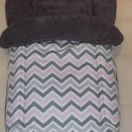 Fußsack für  "Joie " , ZigZag dunkelgrau/rosa