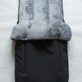 Fußsack für  "Joie  " , Uni -schwarz / grau