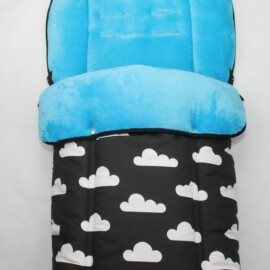 Fußsack für  "Joie " , Wolken  schwarz-türkis