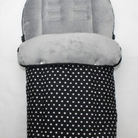 Fußsack für "Joie  " Sterne schwarz/grau
