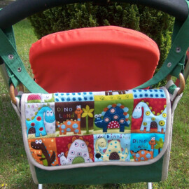 Kinderwagentasche , Dinos bunt