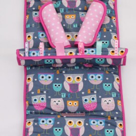 Set für "Britax " , Eulen grau/pink