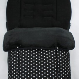 Fußsack für  "Joie  " Sterne schwarz/schwarz