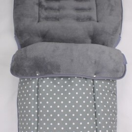 Fußsack für  "Joie " , Punkten dunkelgrau / Fleece grau