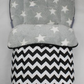 Fußsack für  "Joie " , ZigZag grau, schwarz