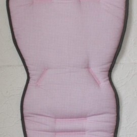 Sitzauflage für  "Quinny " , Vichy-Karo weiss/rosa/grau