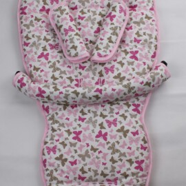 Set für "Quinny " ,Schmetterlinge pink/grau/lila