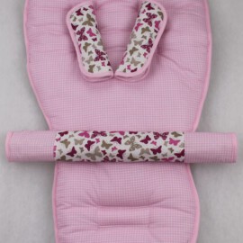 Set für  "Quinny " ,Schmetterlinge pink/grau/violett
