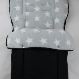 Fußsack für  "Joie  " , Uni -schwarz / grau mit Sternen