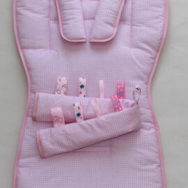 Set für  "Joie " , Vichy-Karo rosa/weiß