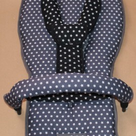 Set für "Bugaboo " , dunkelgrau/schwarz mit weißen Sternen