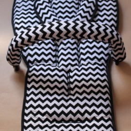 Set für "Bugaboo ",Zig Zag chevron schwarz/weiss“