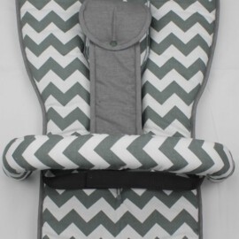Set für "Bugaboo " , Zig Zag chevron ice grau /weiss