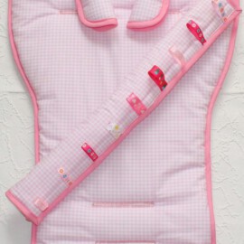 Set für  "Emmaljunga" , Vichy-Karo rosa/weiss
