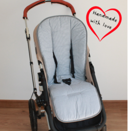 Sitzauflage für "Bugaboo " ,Vichy-Karo grau/weiß