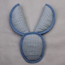Gurtpolster & Schnallenpolster für Babyschalen"Vichy-Karo blau/weiß"