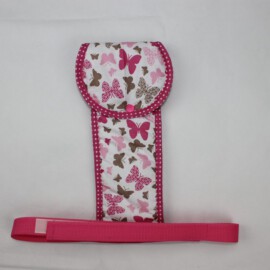 Schrittgurt für Kiwa , Schmetterlinge rosa/grau