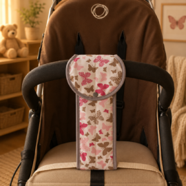 Schrittgurt für Kiwa , Schmetterlinge rosa/grau/pink