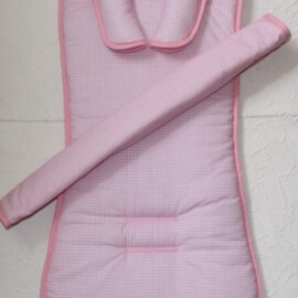 Set für "TFK" , Vichy-Karo rosa/weiß