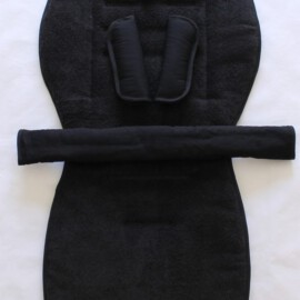 Set für  "Joie " ,Baumwollee uni-schwarz/Frottee schwarz