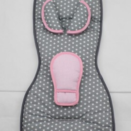 Set für die Babyschale , Sterne auf grau , Frottee in grau