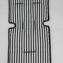 Sitzauflage für "Maclaren ",Baumwollstoff „Streifen“, schwarz