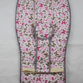 Sitzauflage für  "Bugaboo " ,Schmetterlinge, rosa/taupe