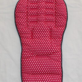 Sitzauflage für  "Joie " , Sterne auf pink / Fleecestoff in grau
